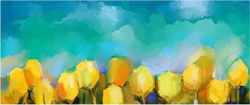 Sárga tulipán képe (120x50 cm)