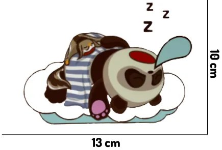 Matrica kapcsolóra "Alvó panda" 13x10 cm