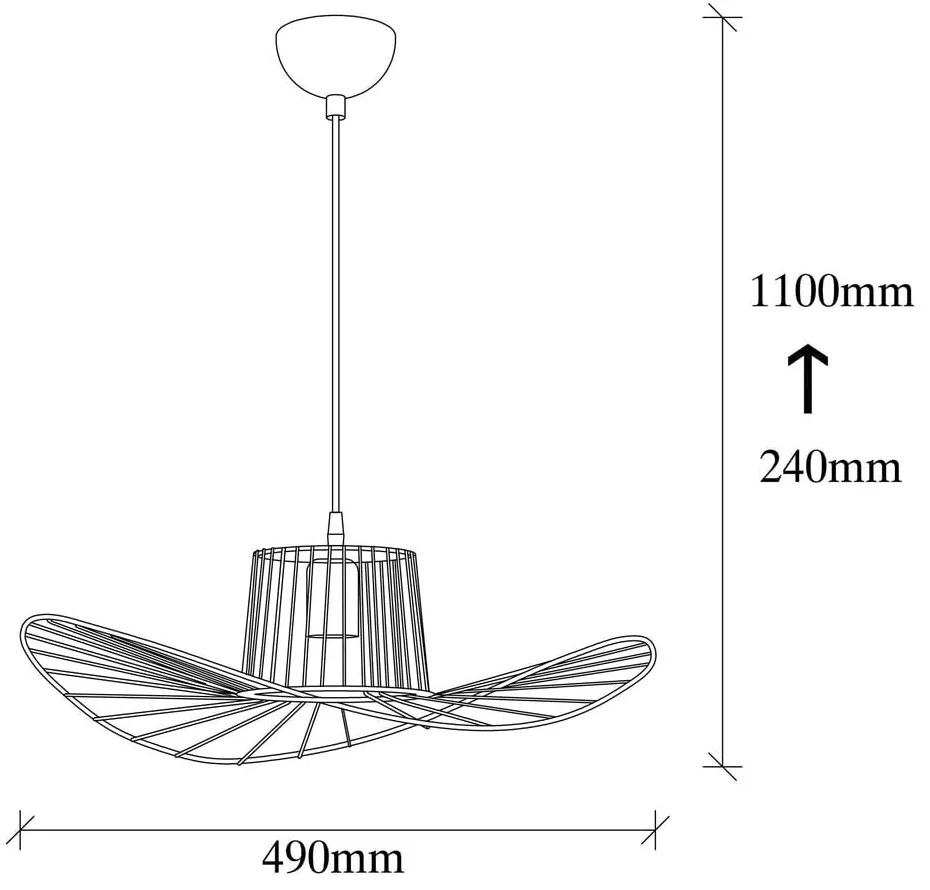 Tel Hat fekete függőlámpa, ø 50 cm - Opviq lights