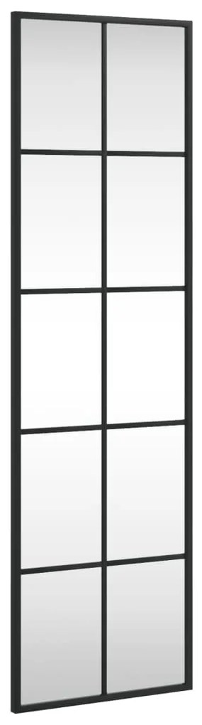 fekete téglalap alakú vas fali tükör 30 x 100 cm