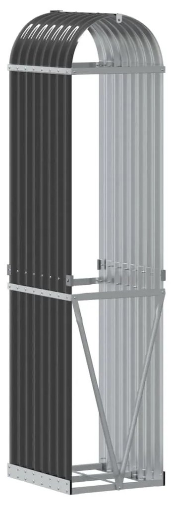 antracit színű horganyzott acél fatörzstartó 40 x 45 x 170 cm