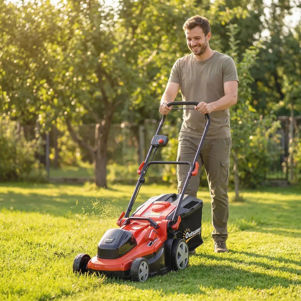 Elektromos fűnyíró 800 W-os, 40 cm-es vágásszélességgel, 45 literes fűgyűjtővel