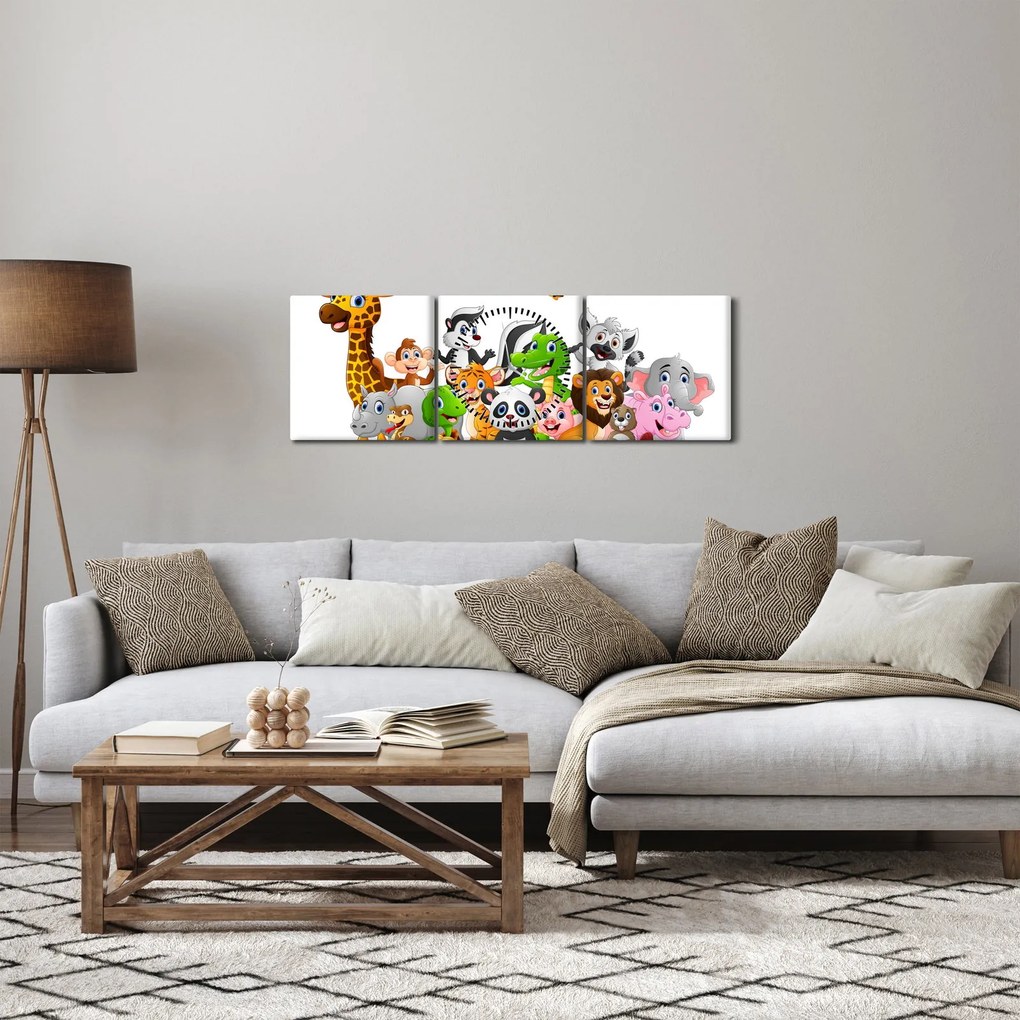 Az állatok képe (órával) (90x30 cm)