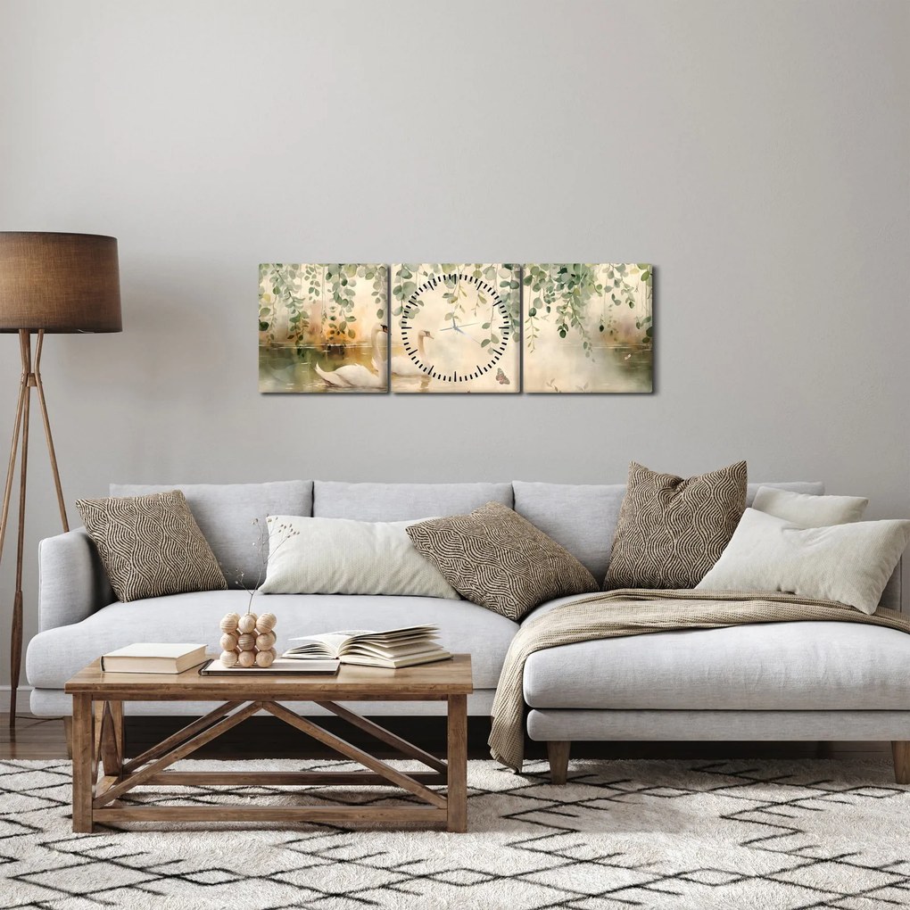 Kép - Tó, akvarell (órával) (90x30 cm)