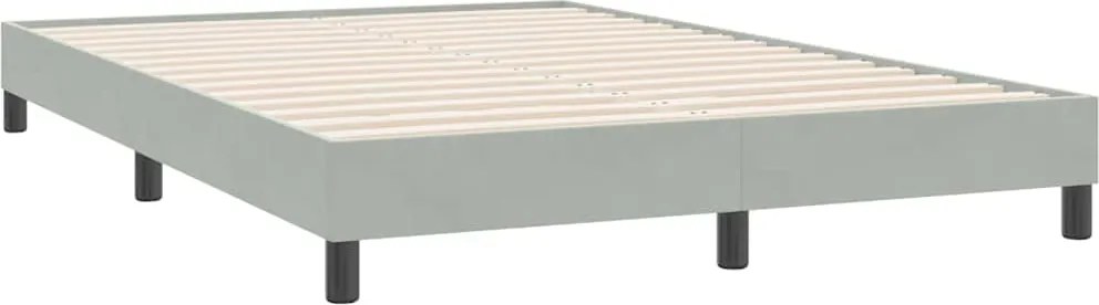 vidaXL világosszürke bársony ágykeret matrac nélkül 140 x 220 cm