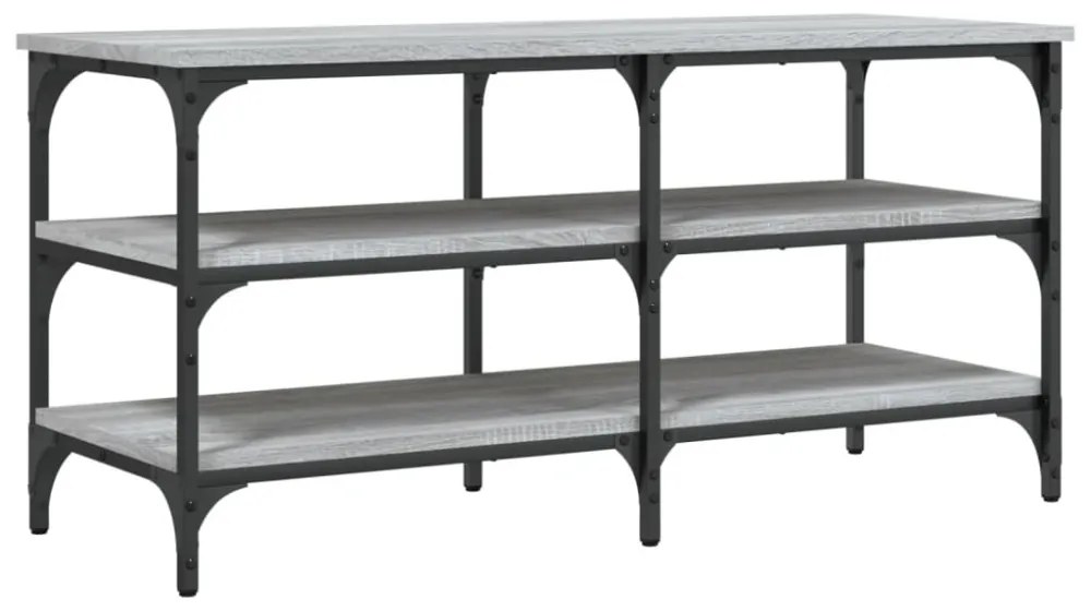 szürke sonoma színű szerelt fa cipőpolc 100 x 38,5 x 49 cm