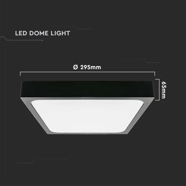 LED Fürdőszobai mennyezeti lámpa LED/24W/230V 6500K IP44 29,5x29,5 cm fekete