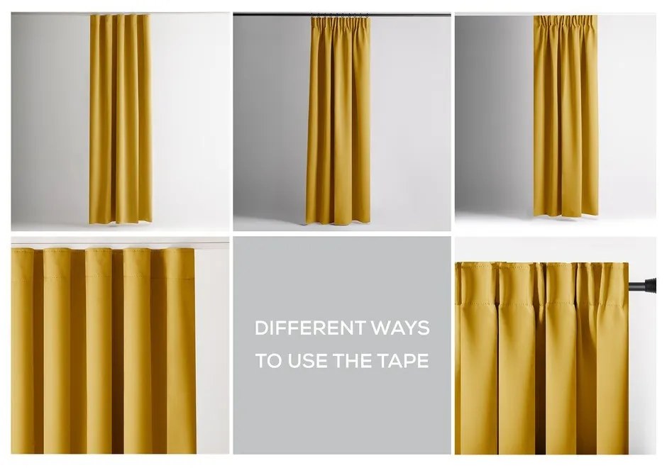 Sárga sötétítő termo függöny 140x245 cm Pleat – Restilo