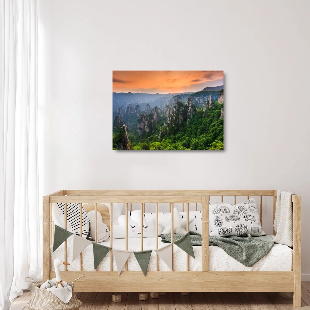 Üveg kép - Zhangjiajie Nemzeti Erdei Park (70x50 cm)