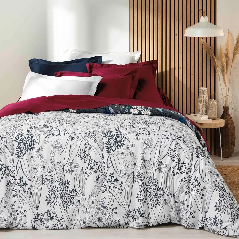 Piros gumis bio pamut lepedő 90x190 cm Biolina – douceur d'intérieur