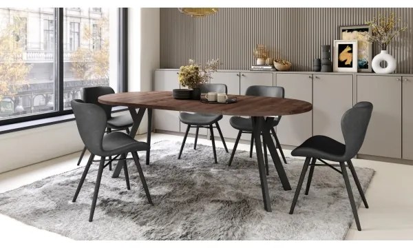 Kihúzható étkezőasztal ARTUR tölgy/fekete