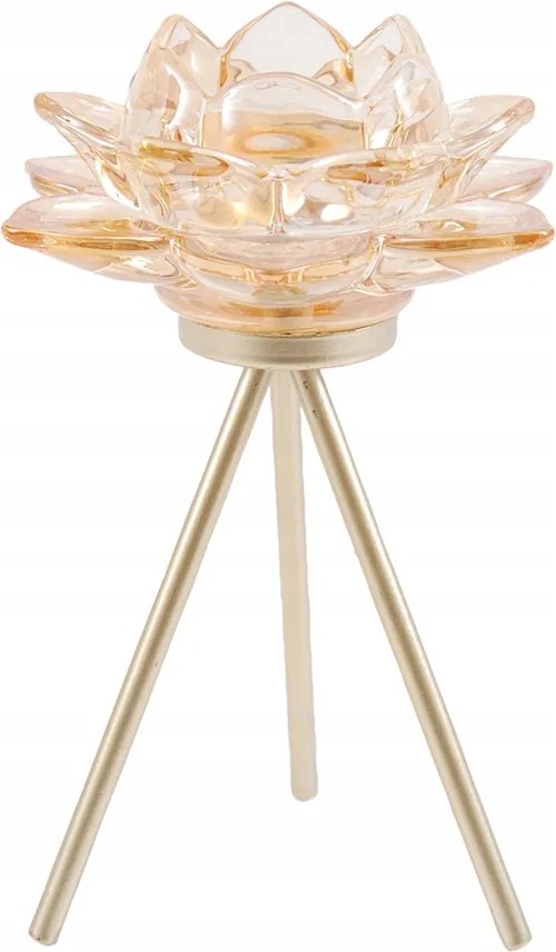 Gyertyatartó Virág állvány Borostyán üveg