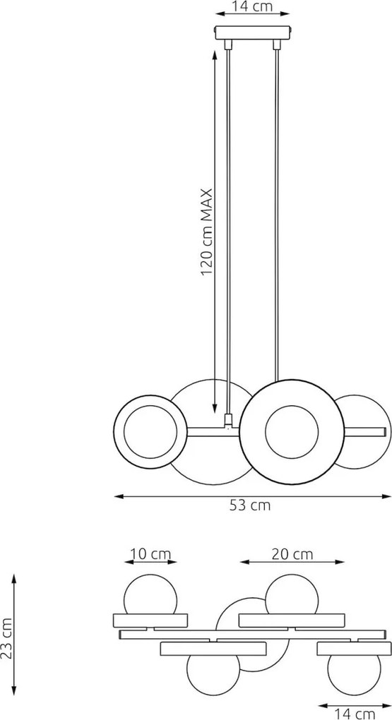 Emibig modern függeszték model fehér szürke emi1489/4