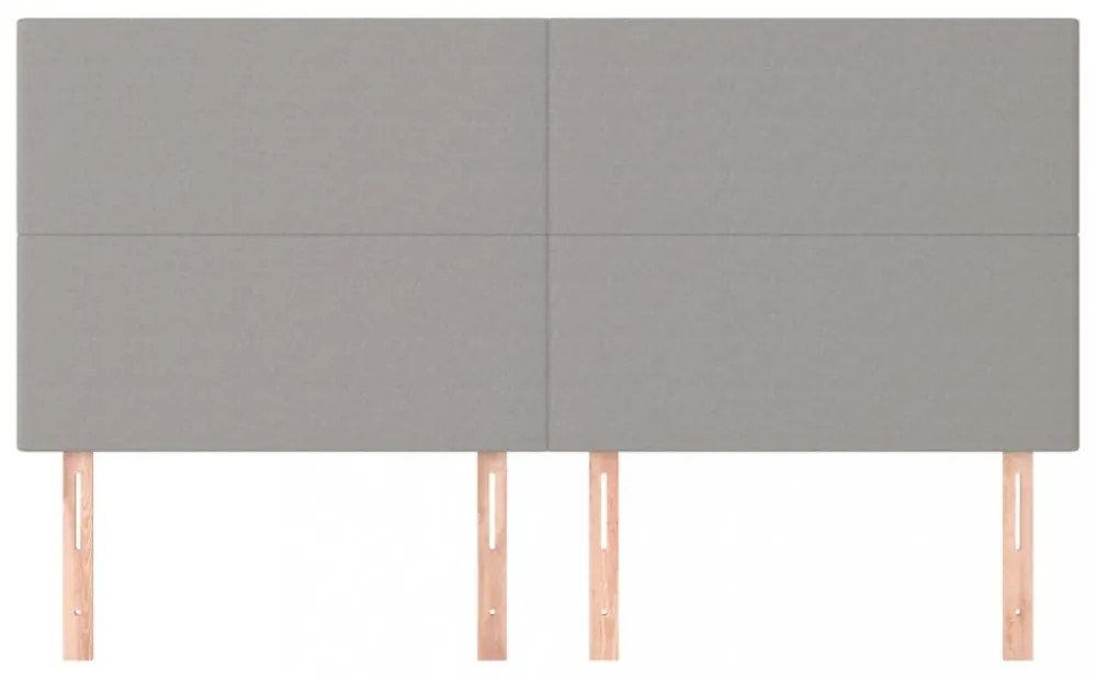 4 db világosszürke szövet fejtámla 100x5x78/88 cm