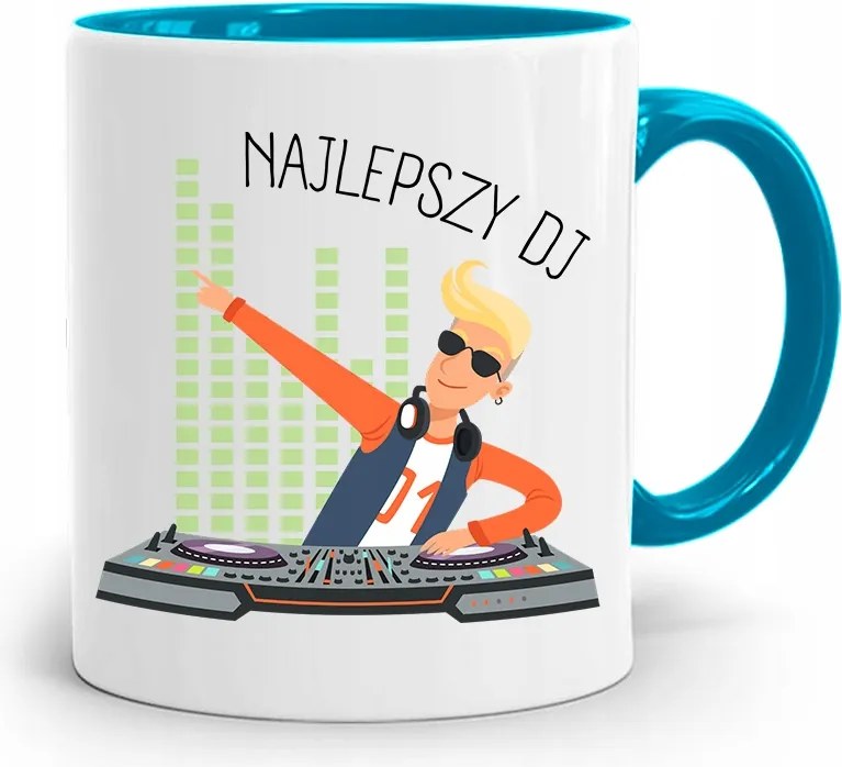 Dja Zene Bögre Kék Legjobb Dj nyomtatott fotóval