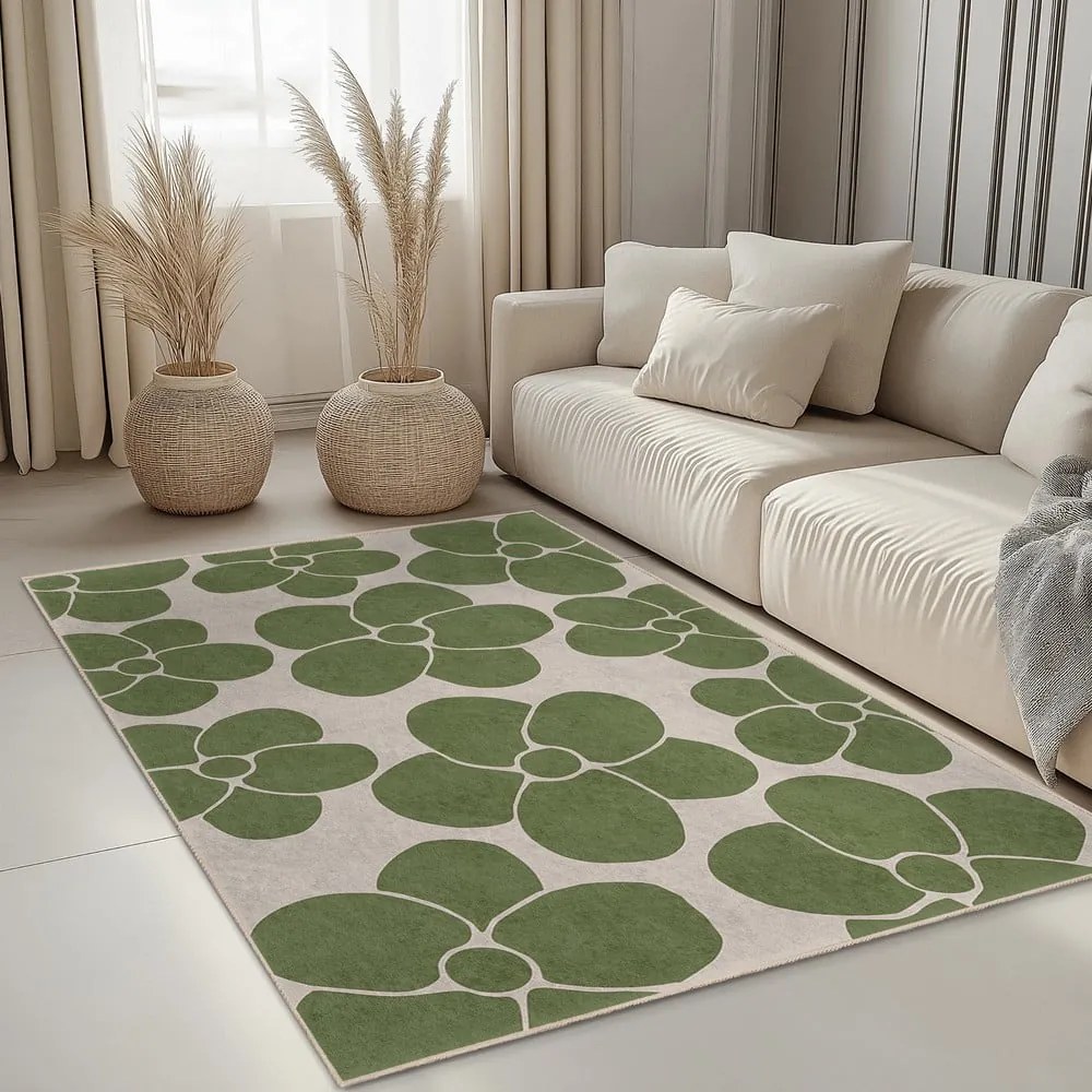 Zöld mosható szőnyeg 80x150 cm Green Meadow – Mila Home