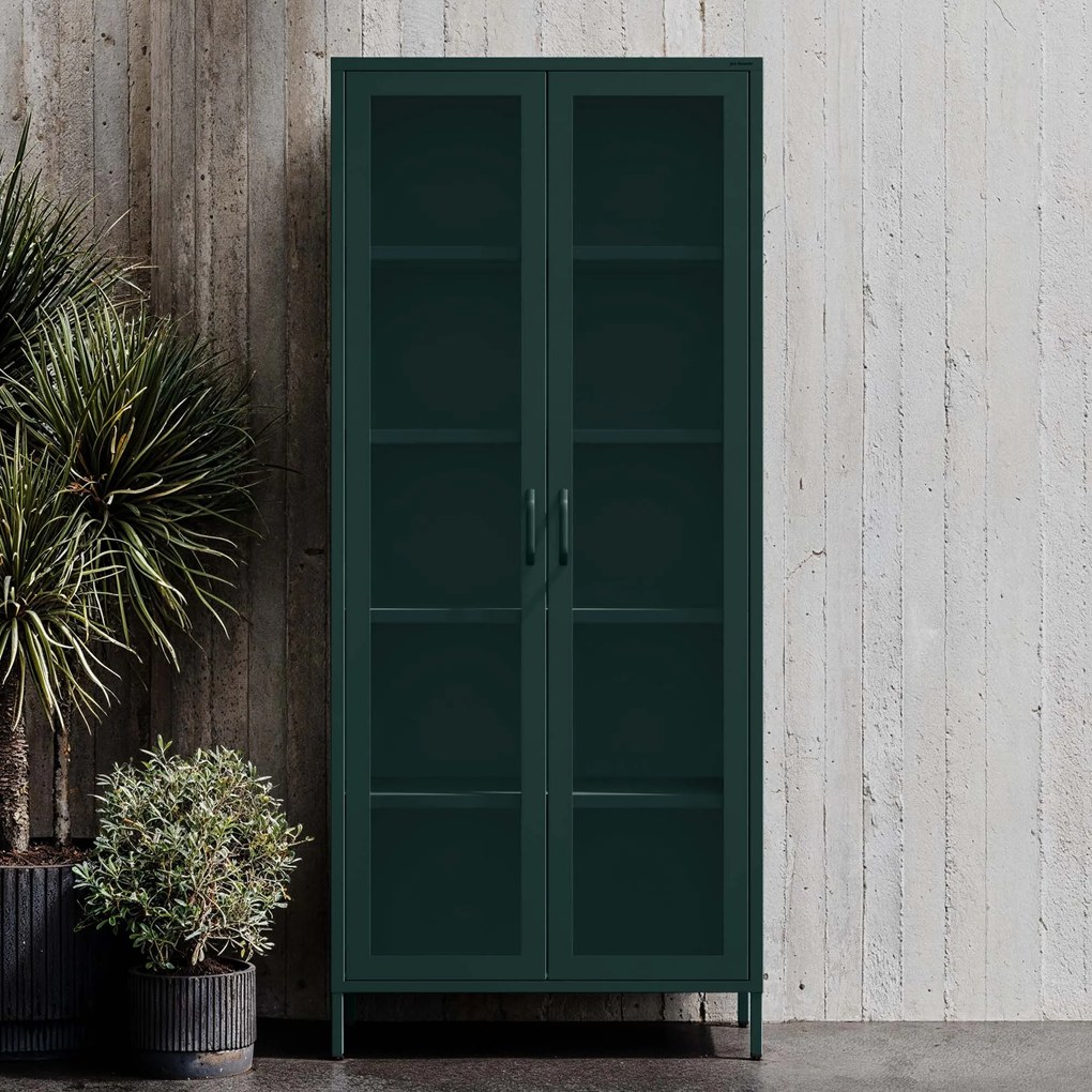 ANGELO vitrin, 800 x 1850 x 450 mm, Modern: palackzöld