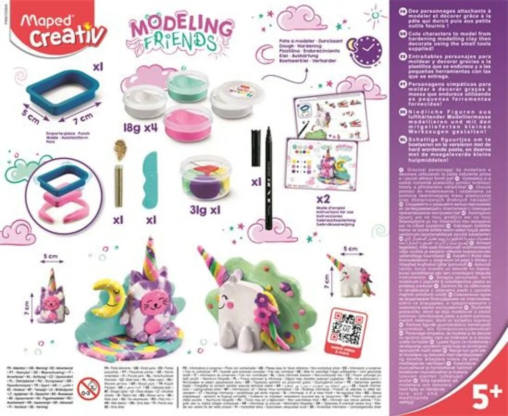 Modellező gyurmakészlet, levegőre száradó, mágikus, MAPED CREATIV Modeling Friends Magical (IMAC907206)