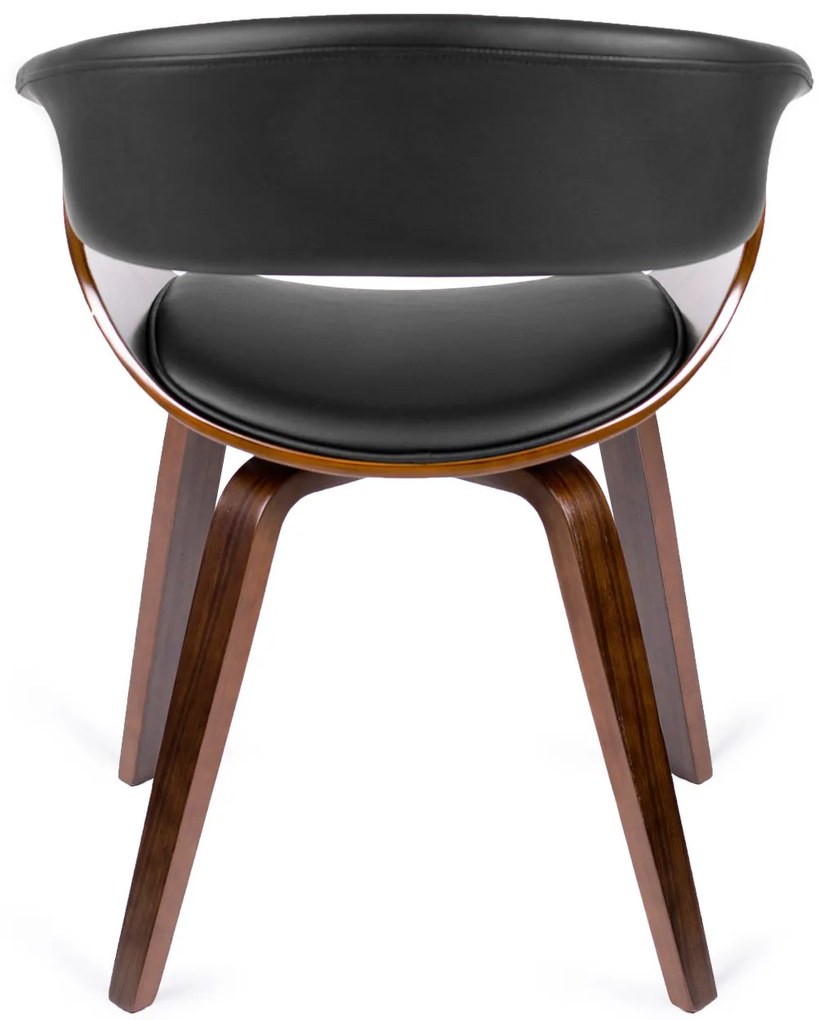 Elegáns Étkezőszék Dió/Fekete Eco-bőr Kárpittal. GARY