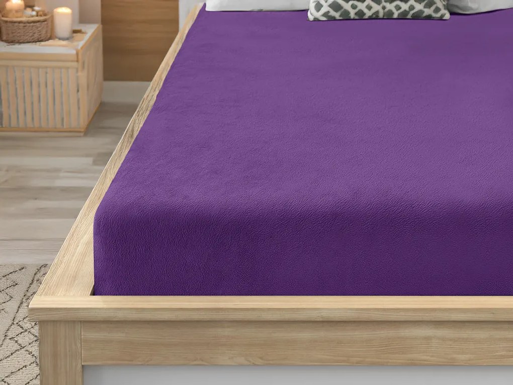 Mikroplüss lepedő SOFT 90x200 cm sötétlila