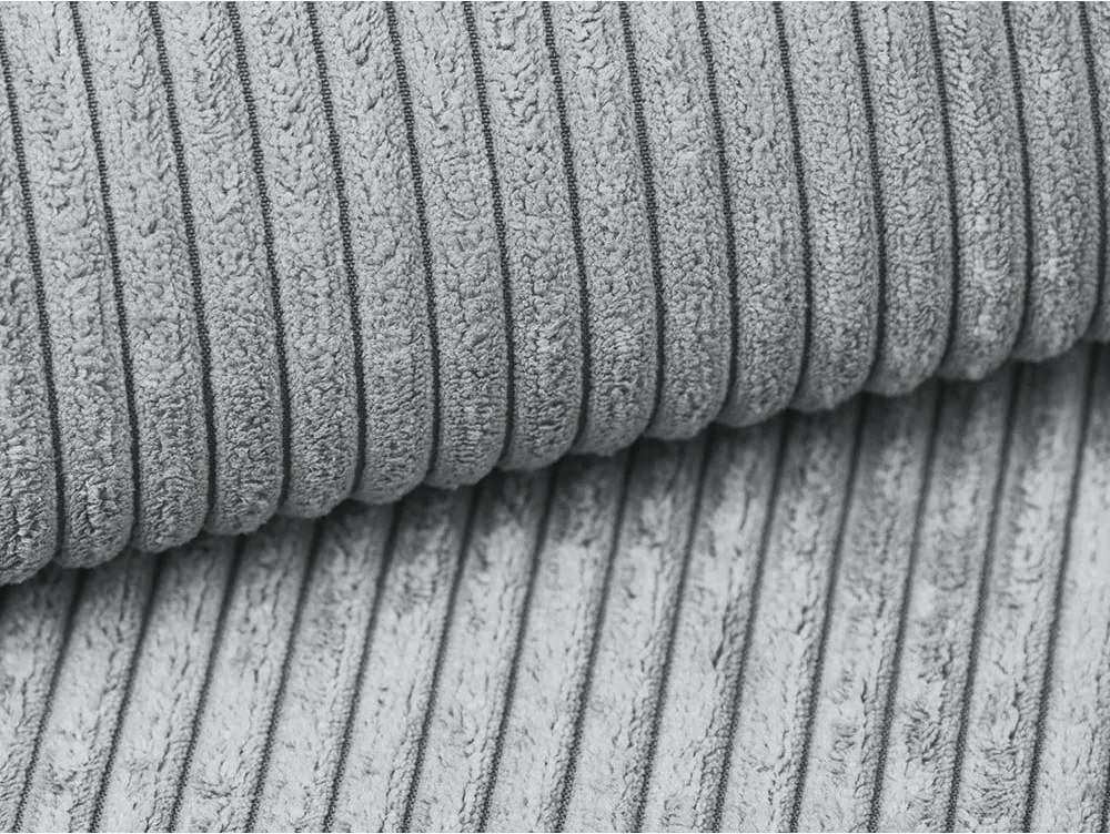 Világosszürke kordbársony kinyitható kanapé 195 cm Nona – Makamii