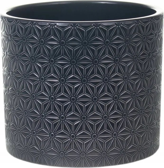 Kerámia virágtartó henger dekoratív grafit 13 cm