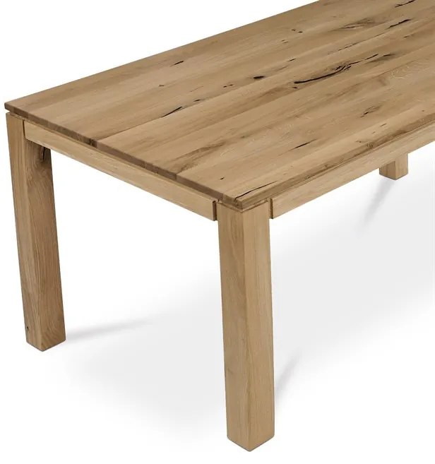 Étkezőasztal 140x80 cm, tömör tölgy lábak 8x8 cm