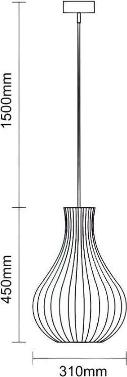 tömör fa lámpa E27 / 310 - WRE091