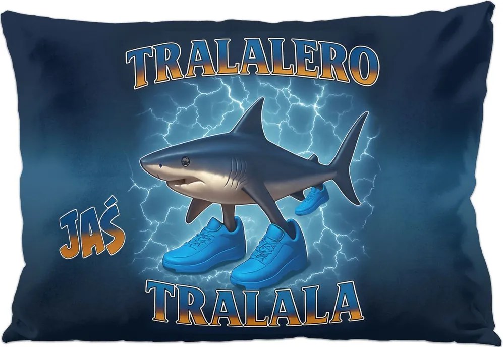 Italian Brainrot Tralalero Tralala párna villámokkal