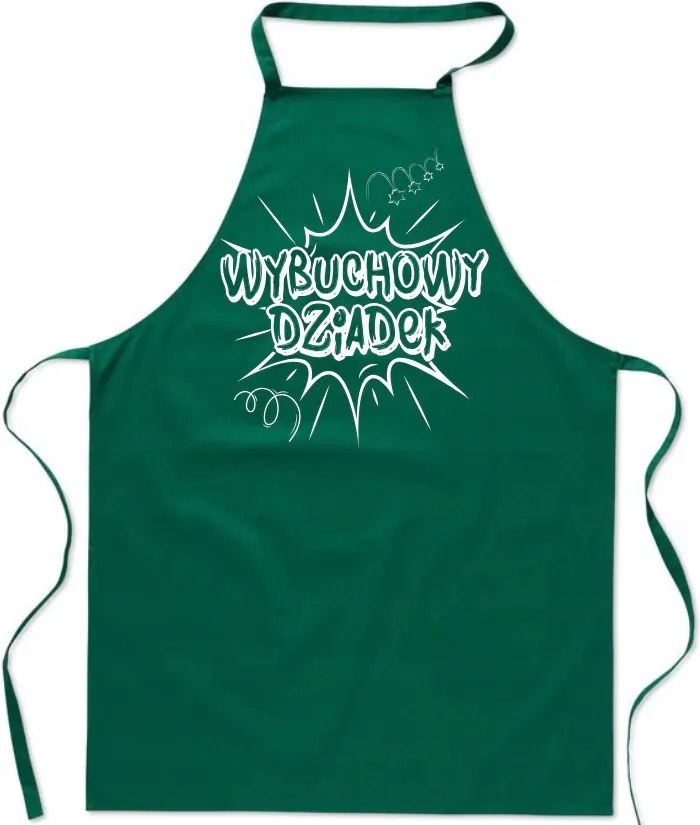 Konyhai Kötény zöld Bom Nagypapa Ajándék Nagypapa Napjára FA_434_z