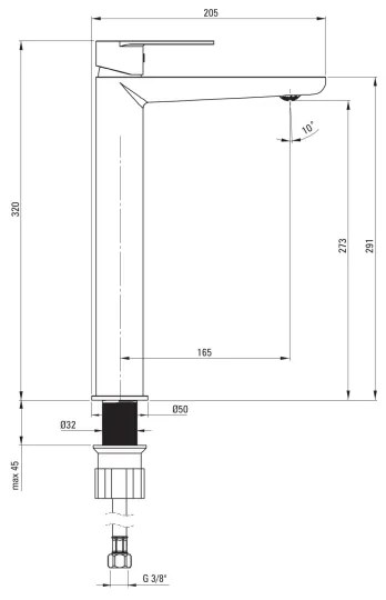 Deante BGA_020K - ALPINIA mosdócsaptelep, fényes króm
