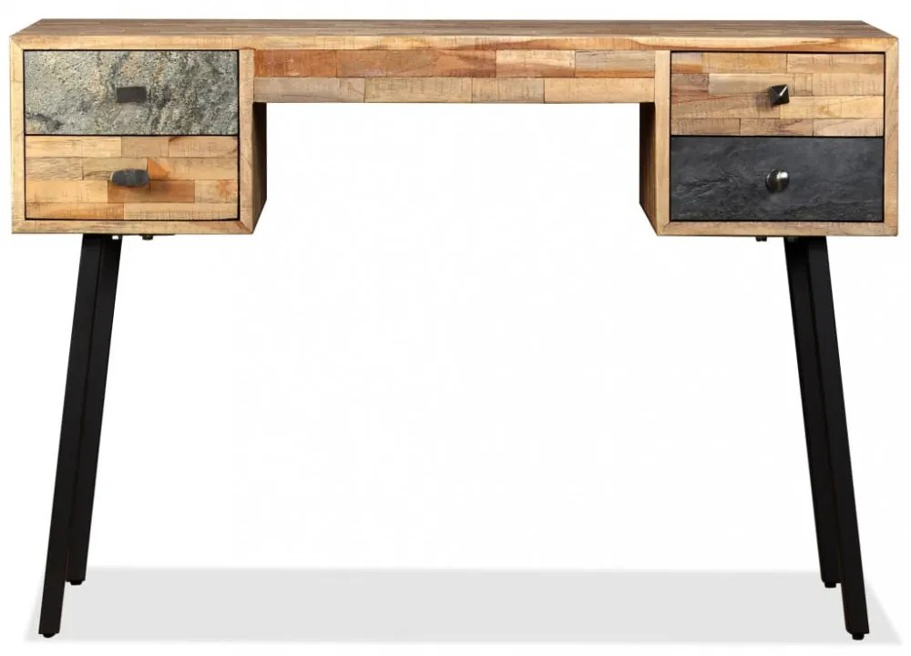 tömör újrahasznosított fa íróasztal 110 x 50 x 76 cm