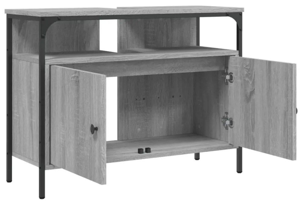szürke sonoma szerelt fa fürdőszobai mosdószekrény 80x30x60 cm