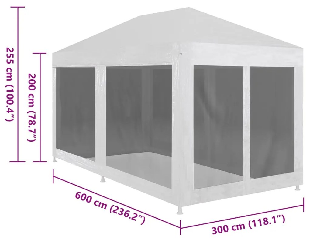 Partisátor 6 hálós oldalfallal 6 x 3 m