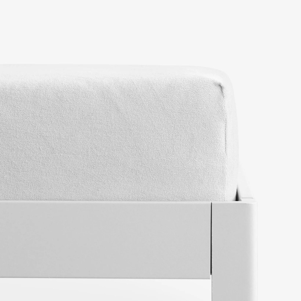 Goldea frottír gumis lepedő - fehér 90 x 200 cm