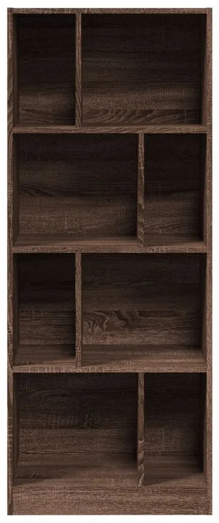 barna tölgy színű szerelt fa könyvszekrény 57 x 28,5 x 141 cm