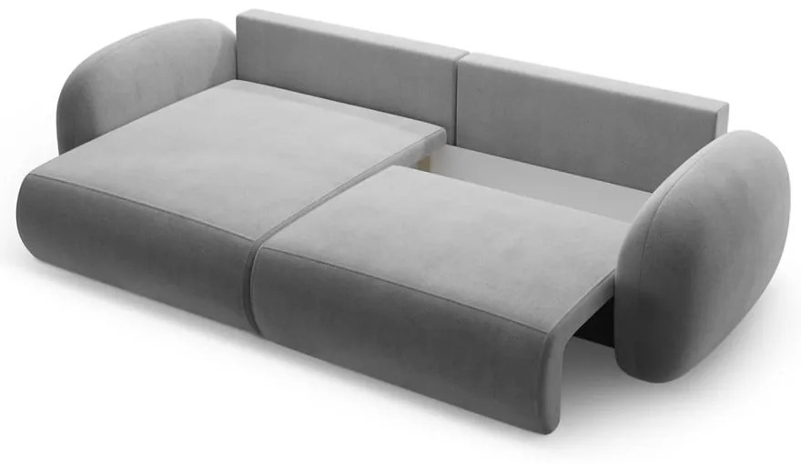 Sötétszürke bársony kinyitható-tárolóhelyes sarokkanapé Tonale – Cosmopolitan Design