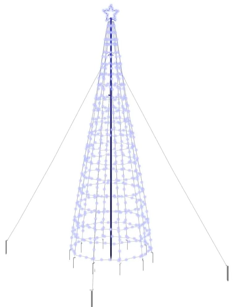 LED Karácsonyfák talajráccsal 800 LED-del Kék 400 cm Vas