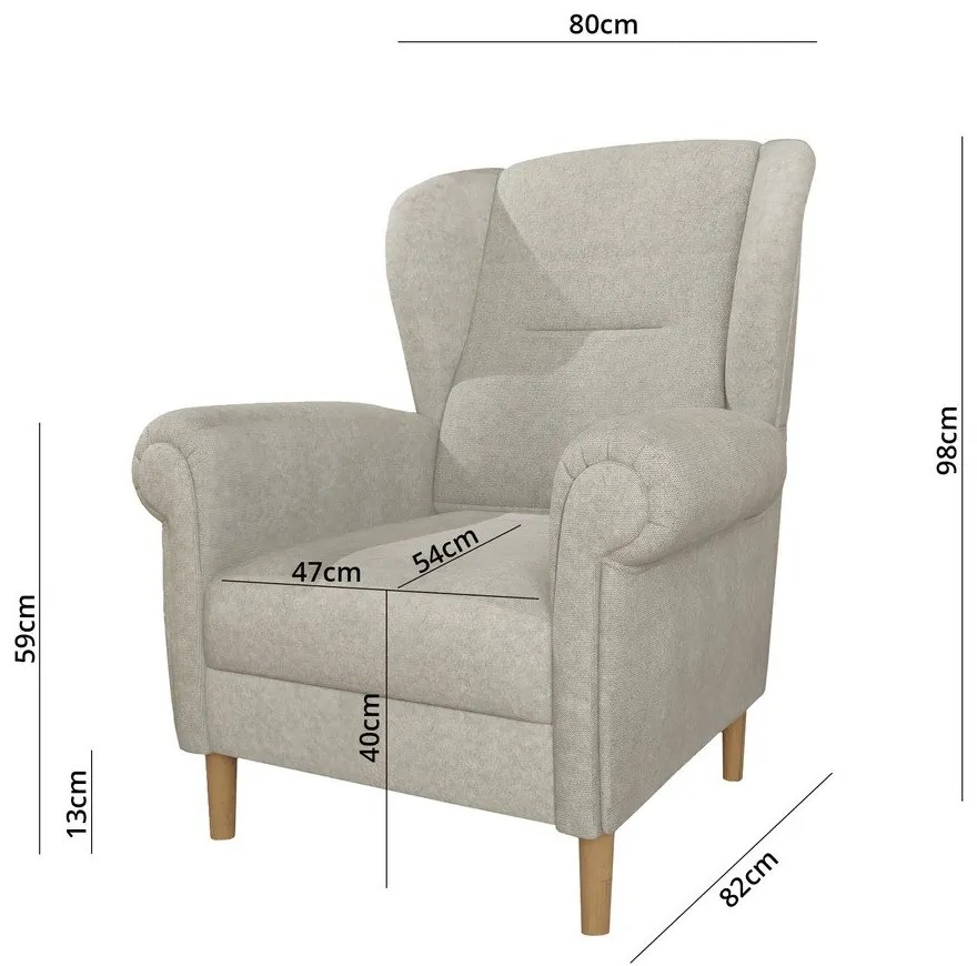 Bézs füles fotel Swan – Ropez