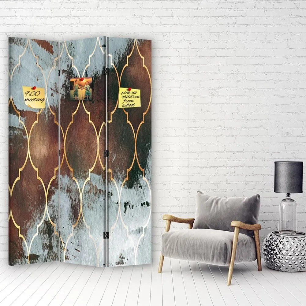 Gario Paraván Marokkói lóhere barna színben Méret: 110 x 170 cm, Kivitelezés: Forgó paraván 360°