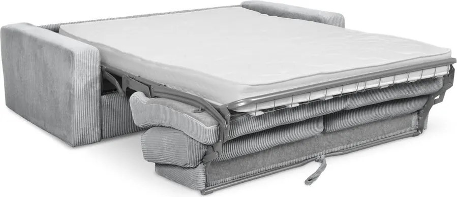 Világosszürke kordbársony kinyitható kanapé 195 cm Nona – Makamii