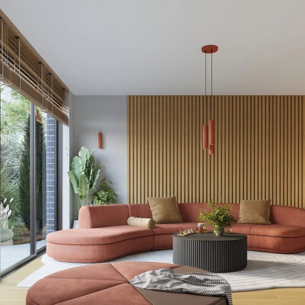 Téglavörös fali lámpa Gleam – Sollux