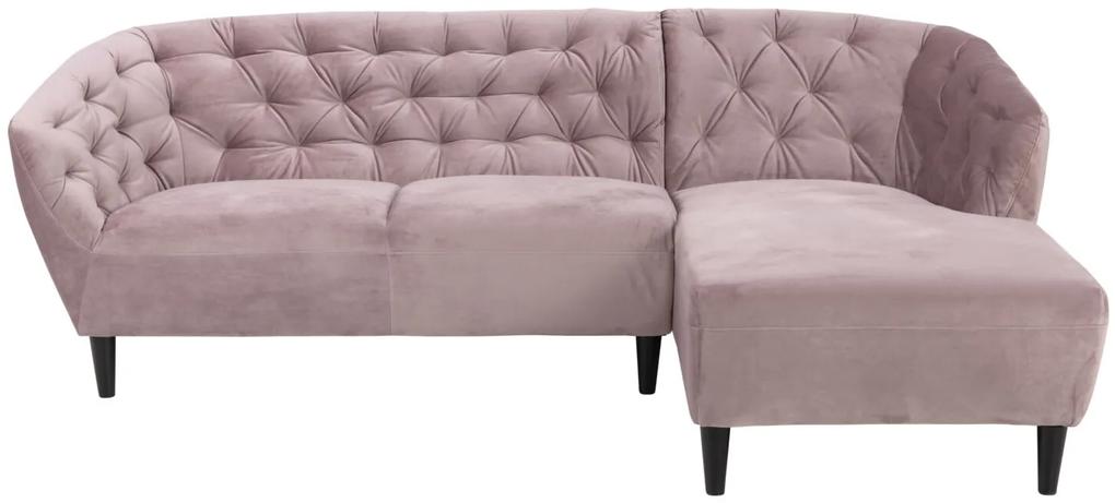 Ria jobb ottomános kanapé, rózsaszín bársony