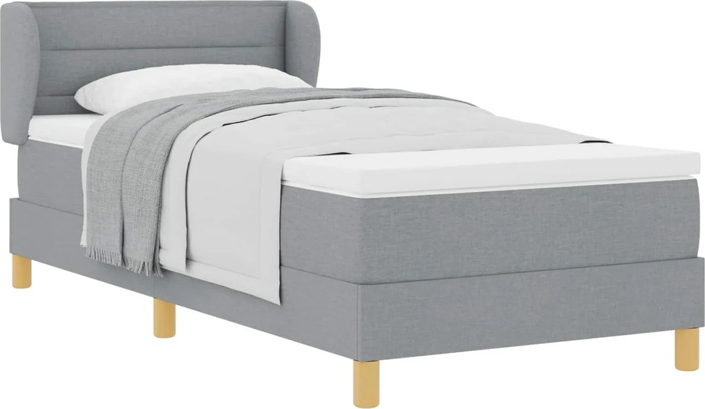 vidaXL Boxrugós ágy matracmal Világosszürke 80 x 200 cm szövet