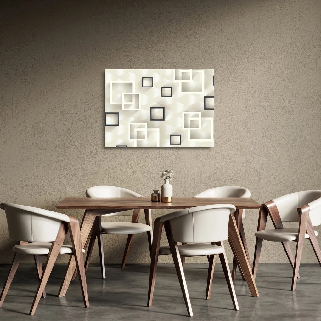 Geometriai absztrakt kép (üvegen) (70x50 cm)