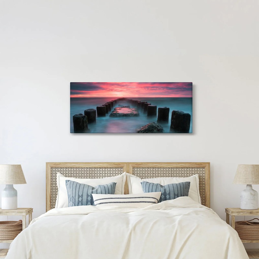 Kép - Sziklák a tenger (120x50 cm)