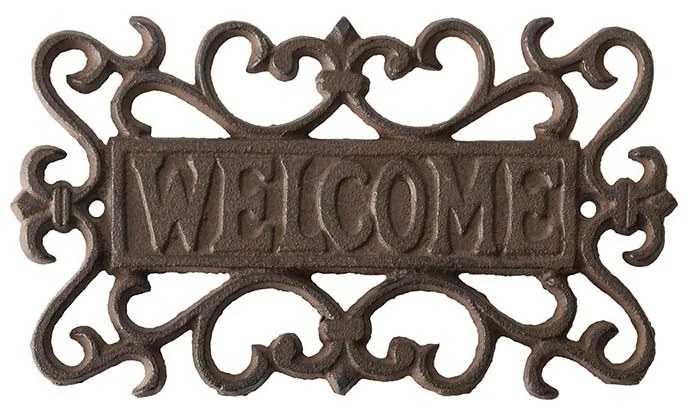 Öntöttvas fali tábla Welcome felirattal, 21, 5 cm