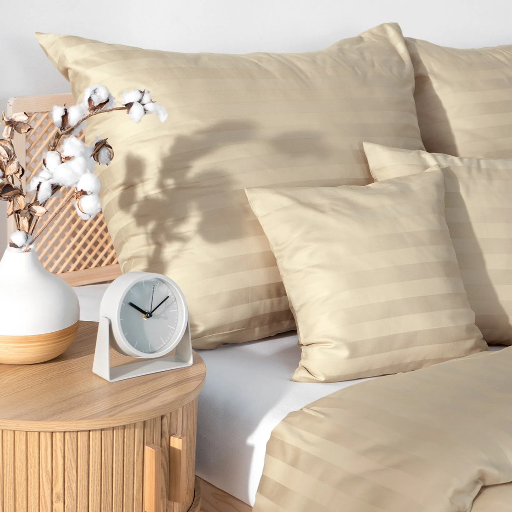 Goldea damaszt ágyneműhuzat - arany csíkos 140 x 220 és 70 x 90 cm