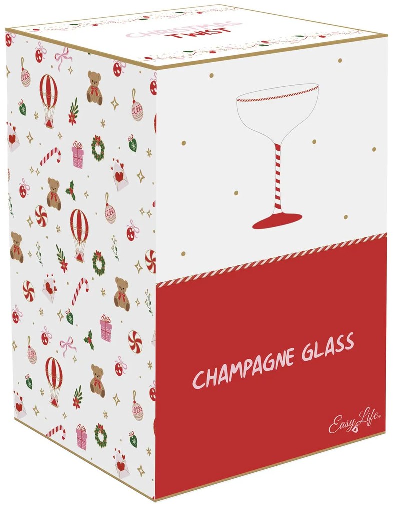 Karácsonyi Pezsgős üveg pohár 250 ml díszdobozban Christmas Twist
