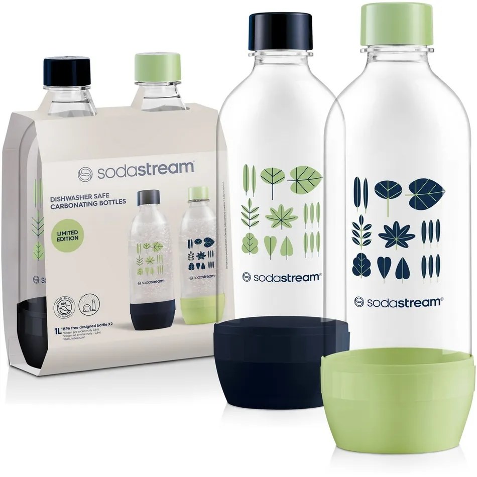 Sodastream Jet Green/Navy palack 2x 1 l,mosogatógépben mosható